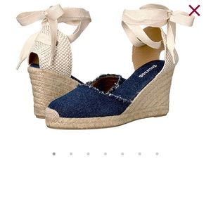 Saludos tall espadrille wedge in dark denim